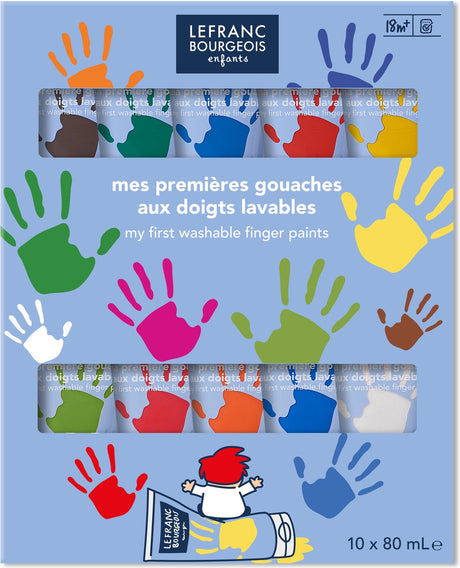 Lefranc Bourgeois Lefranc Bourgeois Education Gouache Fingerfarben-Set 10 x 80 ml