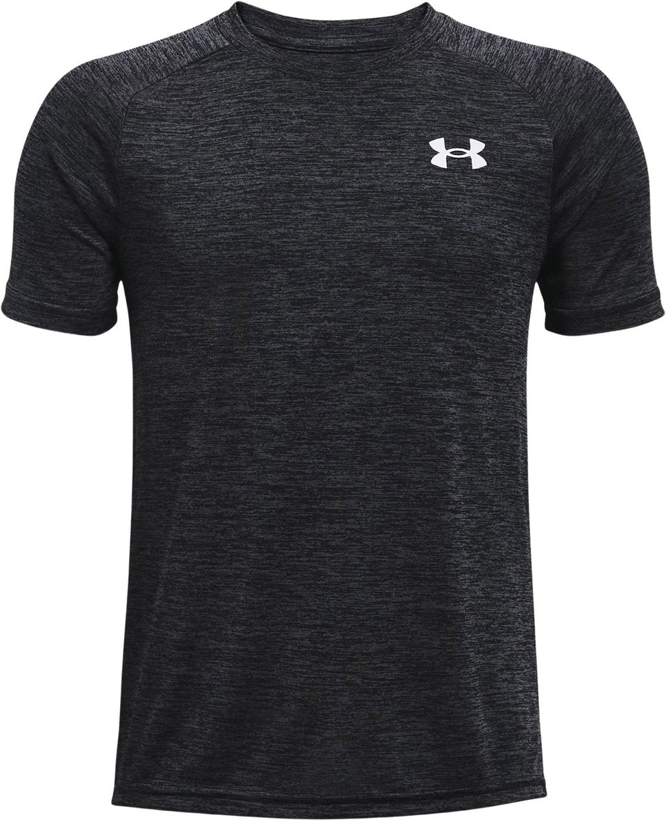 Under Armour UA Tech 2.0 SS-BLK Jungen-Sportshirt – Schwarz – Weiß
