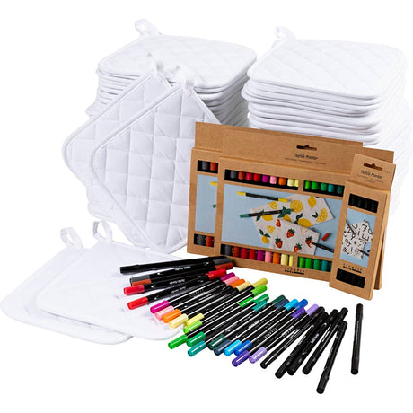 Easykit https: www.cchobby.nl Gruppenset-Topflappen-mit-Stiften-schwarz-weiß-1-Set