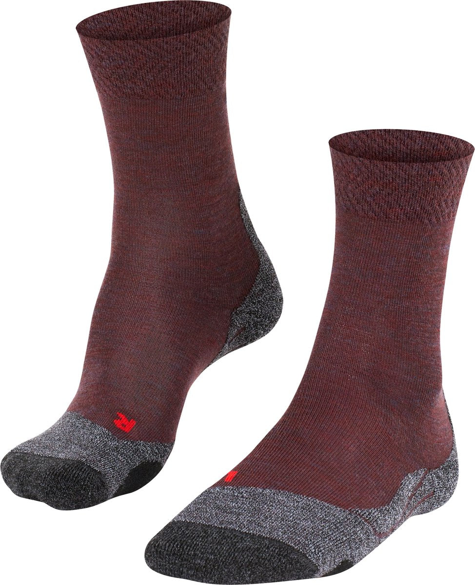 Falke TK2 Melange Anti-Blister Wandersocken aus dickem Woll-Funktionsmaterial Damen Rot - Größe 41-42