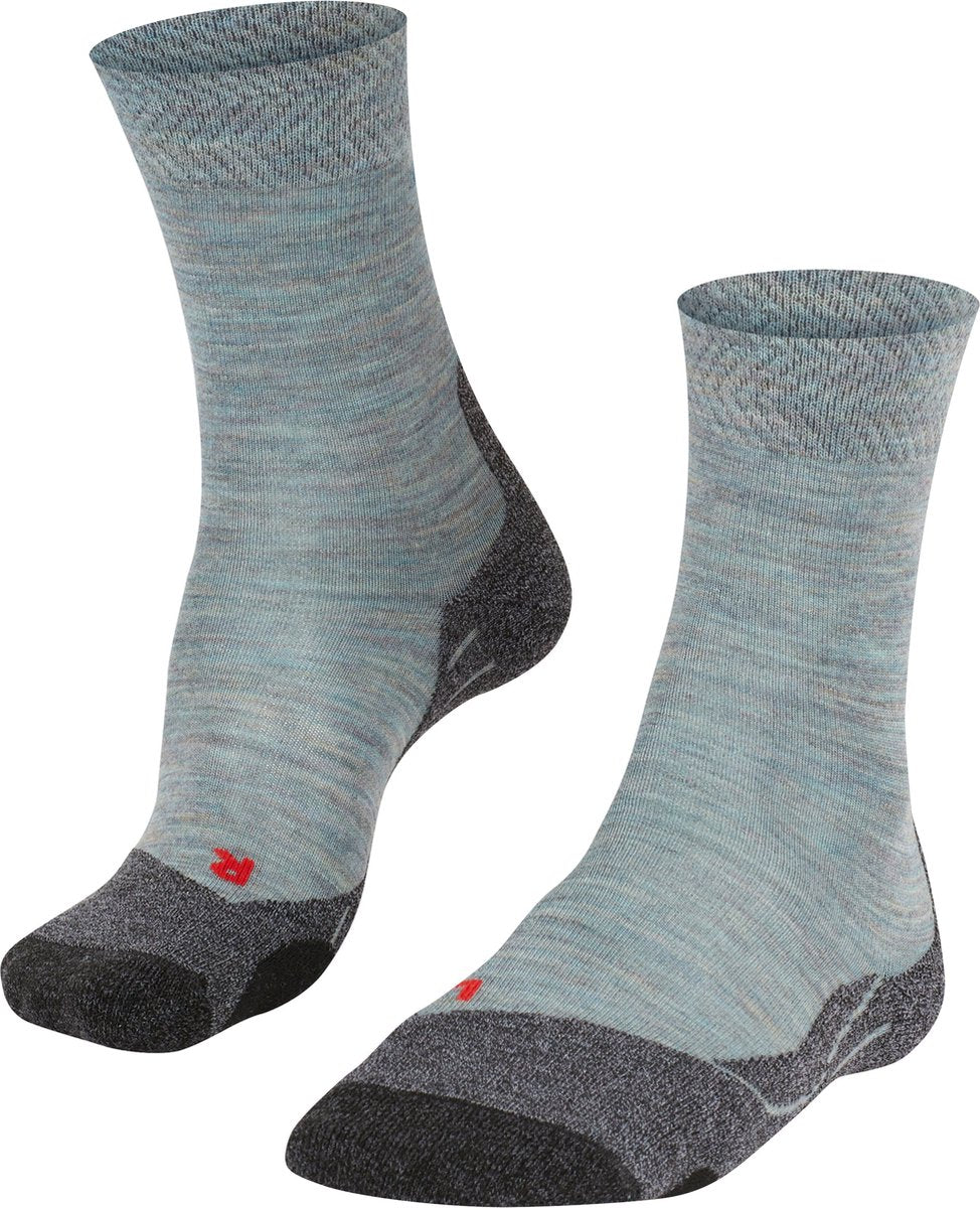Falke TK2 Melange Anti-Blister Wandersocken aus dickem Woll-Funktionsmaterial Damen Blau - Größe 37-38