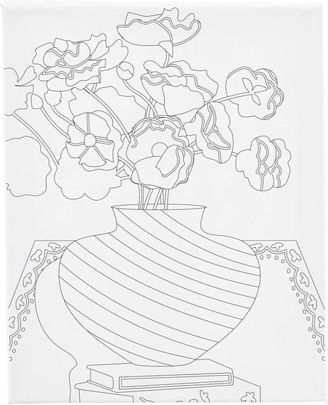 Creativ Company Gemäldeleinwand mit Aufdruck Blumenstrauß in Vase – 24 x 30 cm
