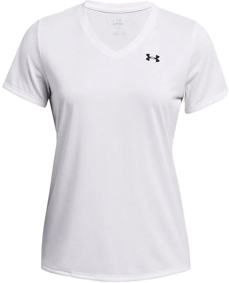 Under Armour Tech SSV – Solid-Wht Damen-Sportshirt – Weiß – Schwarz