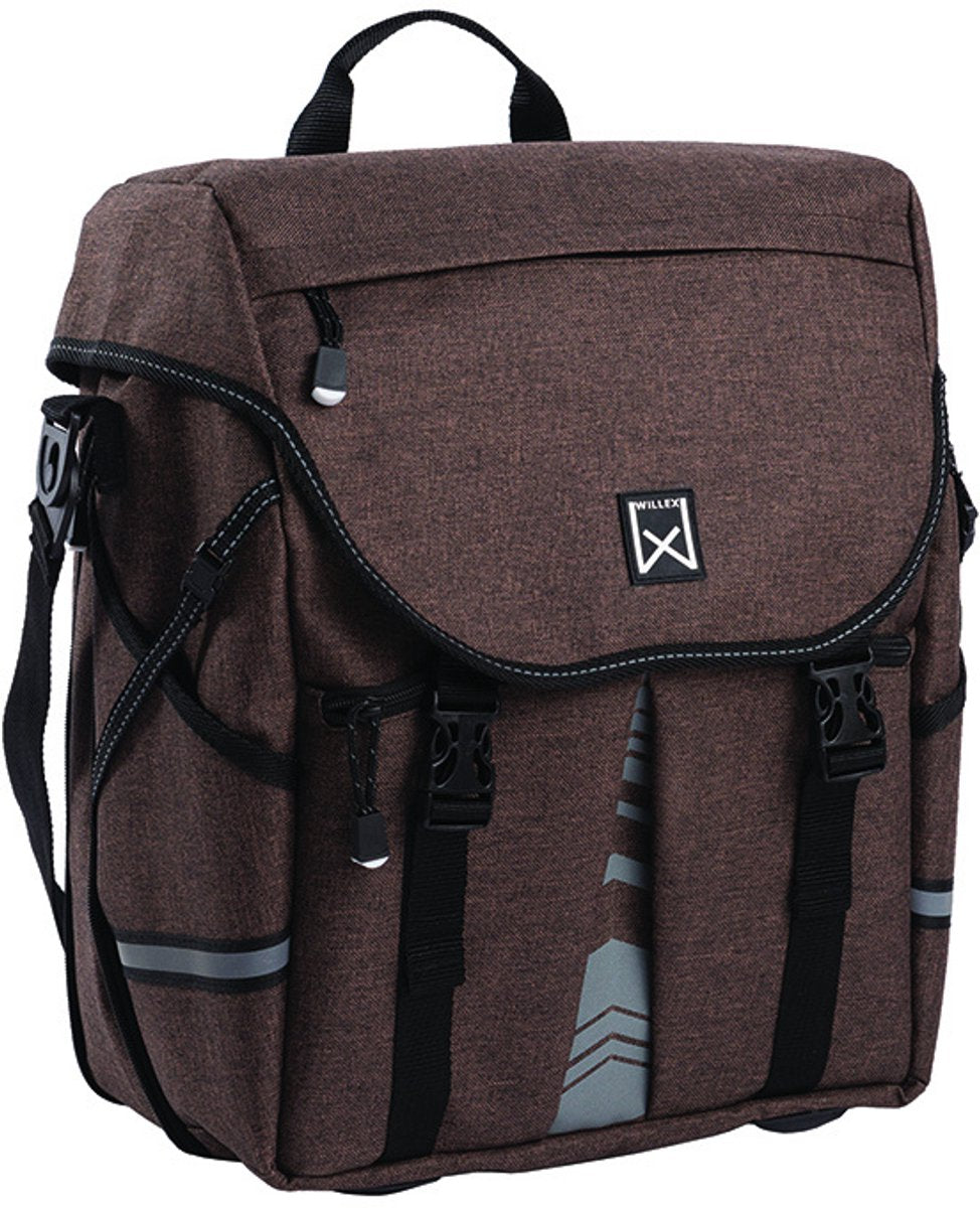 Willex Pannier XL 1200 – einzelne Fahrradtasche – 25 Liter – braun