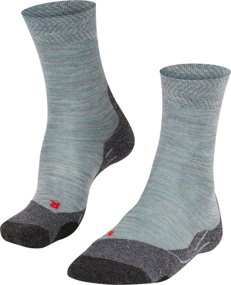Falke TK2 Melange Anti-Blister Wandersocken aus dickem Woll-Funktionsmaterial Damen Blau - Größe 41-42