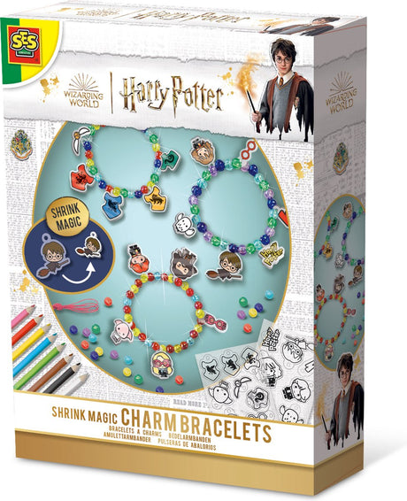 Ses kreativ – Harry Potter – Zauberarmbänder-Set – Schmuck selbst herstellen – Armbänder herstellen – Perlenmischung, Schrumpffolie und Bleistifte