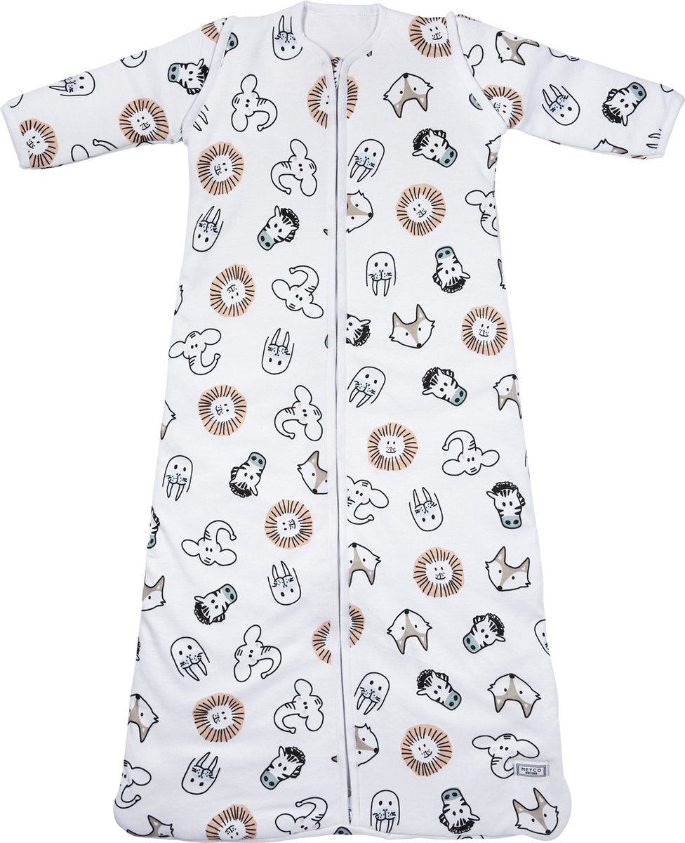 Meyco Babyschlafsack Wintertier – abzippbare Ärmel – mehrfarbig – 70 cm – Winterschlafsack
