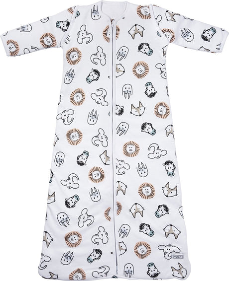 Meyco Babyschlafsack Wintertier – abzippbare Ärmel – mehrfarbig – 70 cm – Winterschlafsack