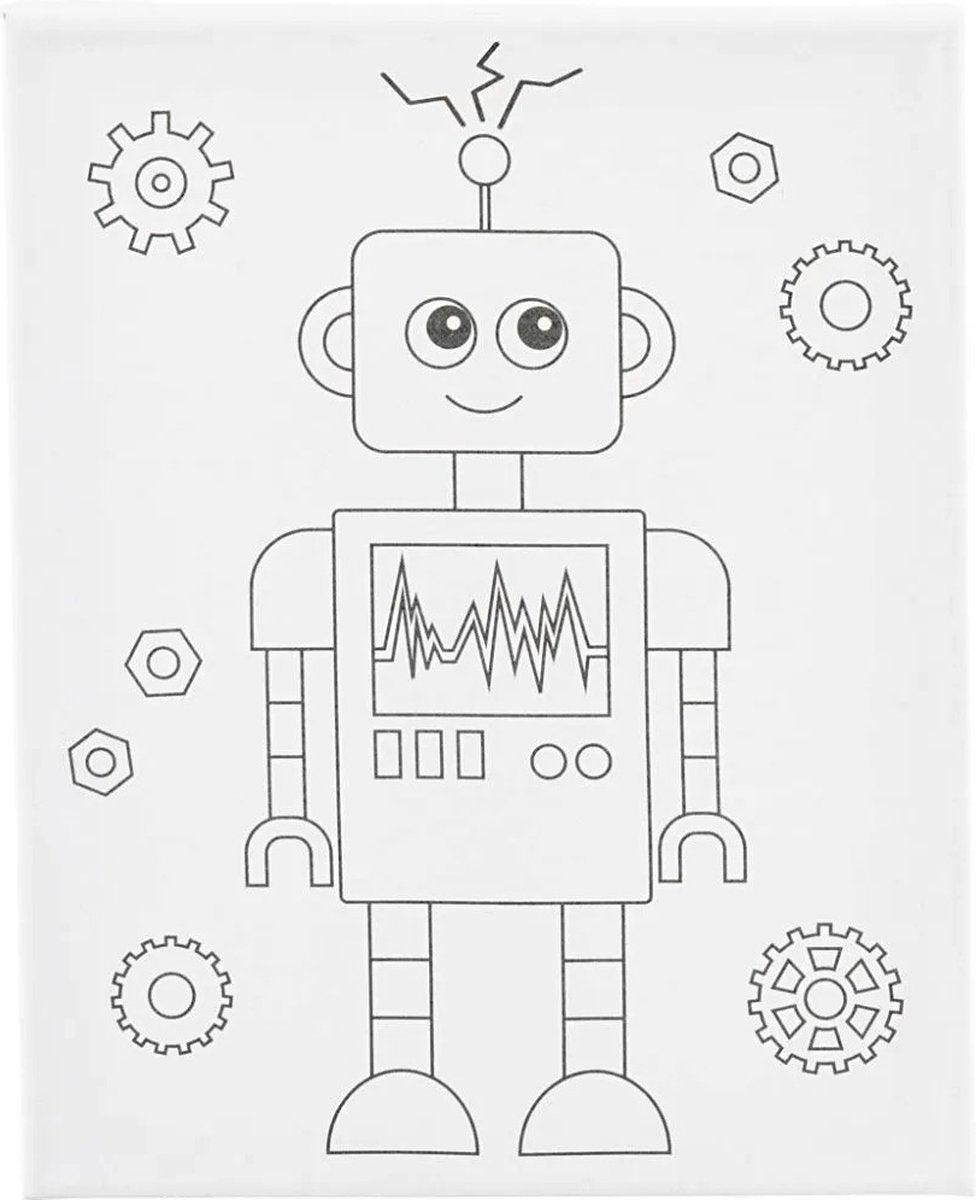 Kreativunternehmen https: www.cchobby.nl painter-canvas-with-print-robot-d-1-6-cm-dimensions-24x30-cm-360-gr-1-piece