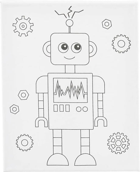 Kreativunternehmen https: www.cchobby.nl painter-canvas-with-print-robot-d-1-6-cm-dimensions-24x30-cm-360-gr-1-piece