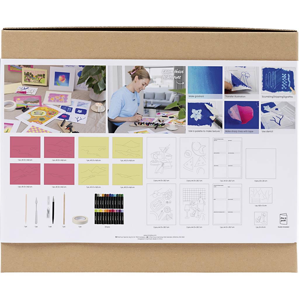 Creativ Company Starter-Hobby-Set Ölpastell, verschiedene Farben, 1 Box