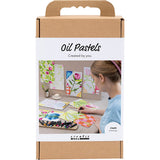 Creativ Company Hobby-Set Ölpastell, Blumen, verschiedene Farben, 1 Box
