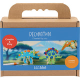 Creativ Company Mini-Hobby-Set Dekoration, Dinosaurier, Rot, Blau, Grün, Orange, 1 Box