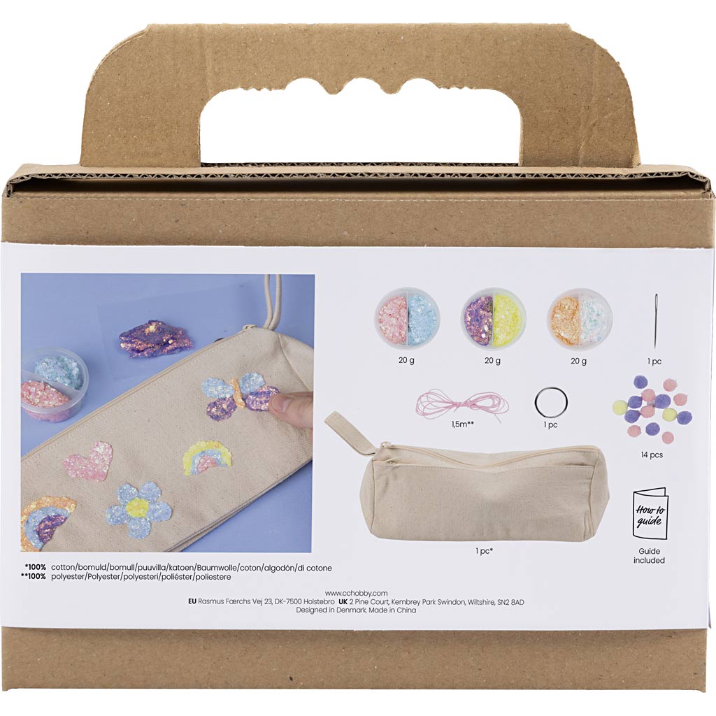 Creativ Company Mini-Hobby-Set Dekoration, Federmäppchen, Pastellfarben, 1 Box
