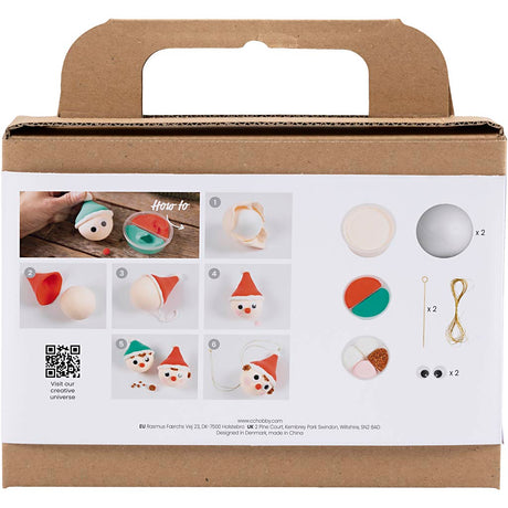 Creativ Company Mini-Hobby-Set Weihnachtskugeln, rote und grüne Zwerge, 1 Box