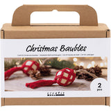 Creativ Company Hobby-Set Weihnachtskugeln, Makramee, Weihnachtsrot, 1 Box