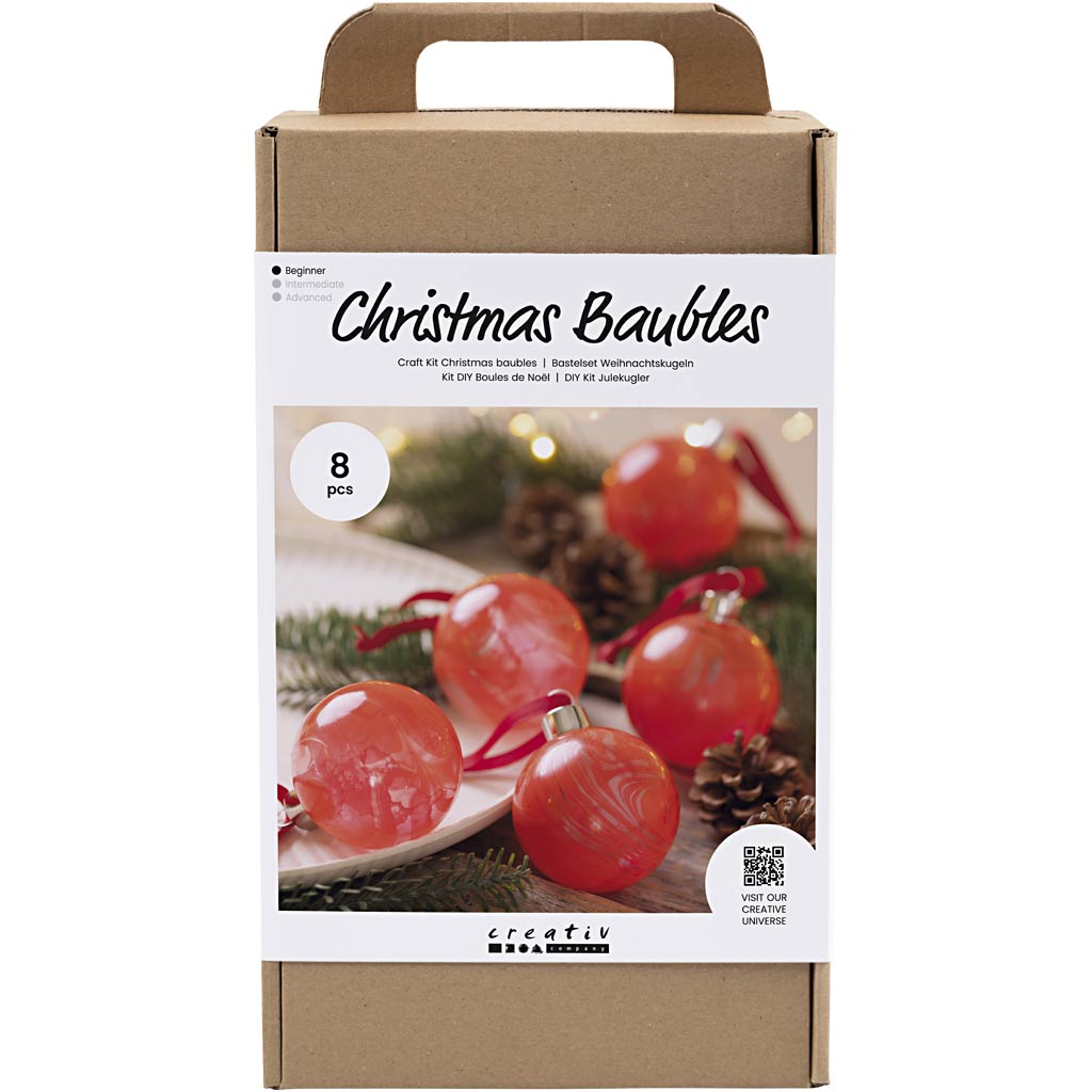 Creativ Company Hobby-Set Weihnachtskugeln, Marmor, 1 Box
