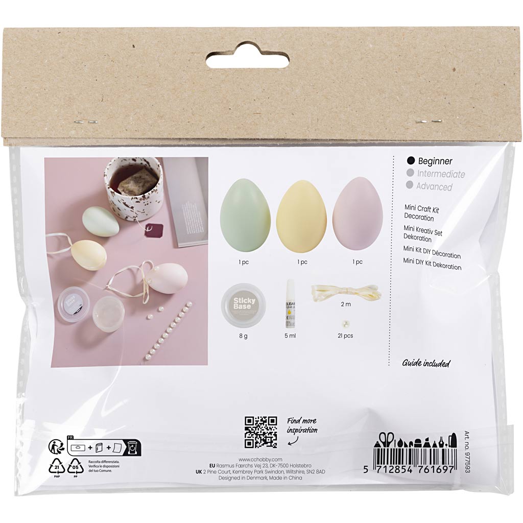 Creativ Company Mini-Hobby-Set Dekoration, Eier, Pastellfarben, 1 Box