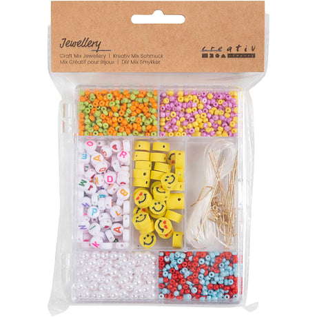 Creativ Company Kreativbox Schmuck, Regenbogen-Mix, ca. Über 1800 Teile, Regenbogenfarben, 1 Box