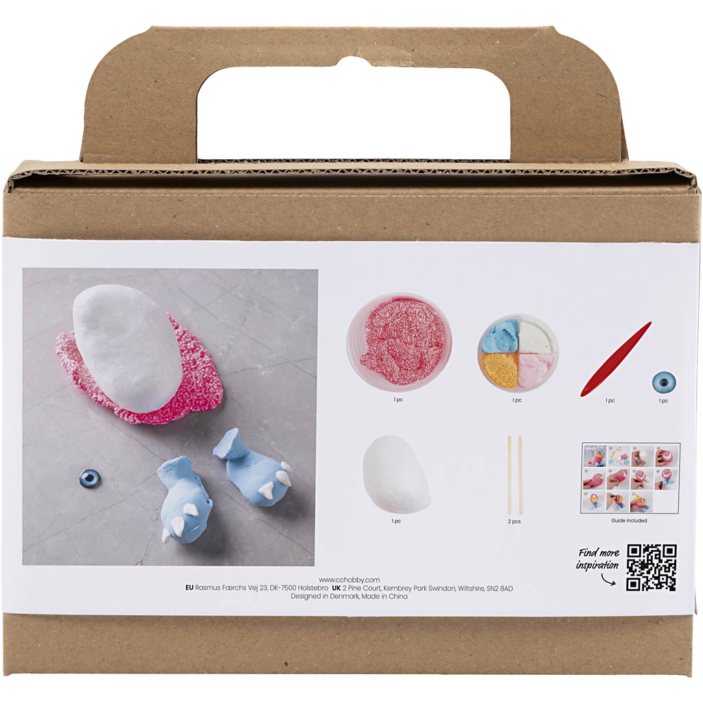 Creativ Company Mini-Hobby-Set Bildhauerei, Monster Freddy, Neonpink, 1 Box
