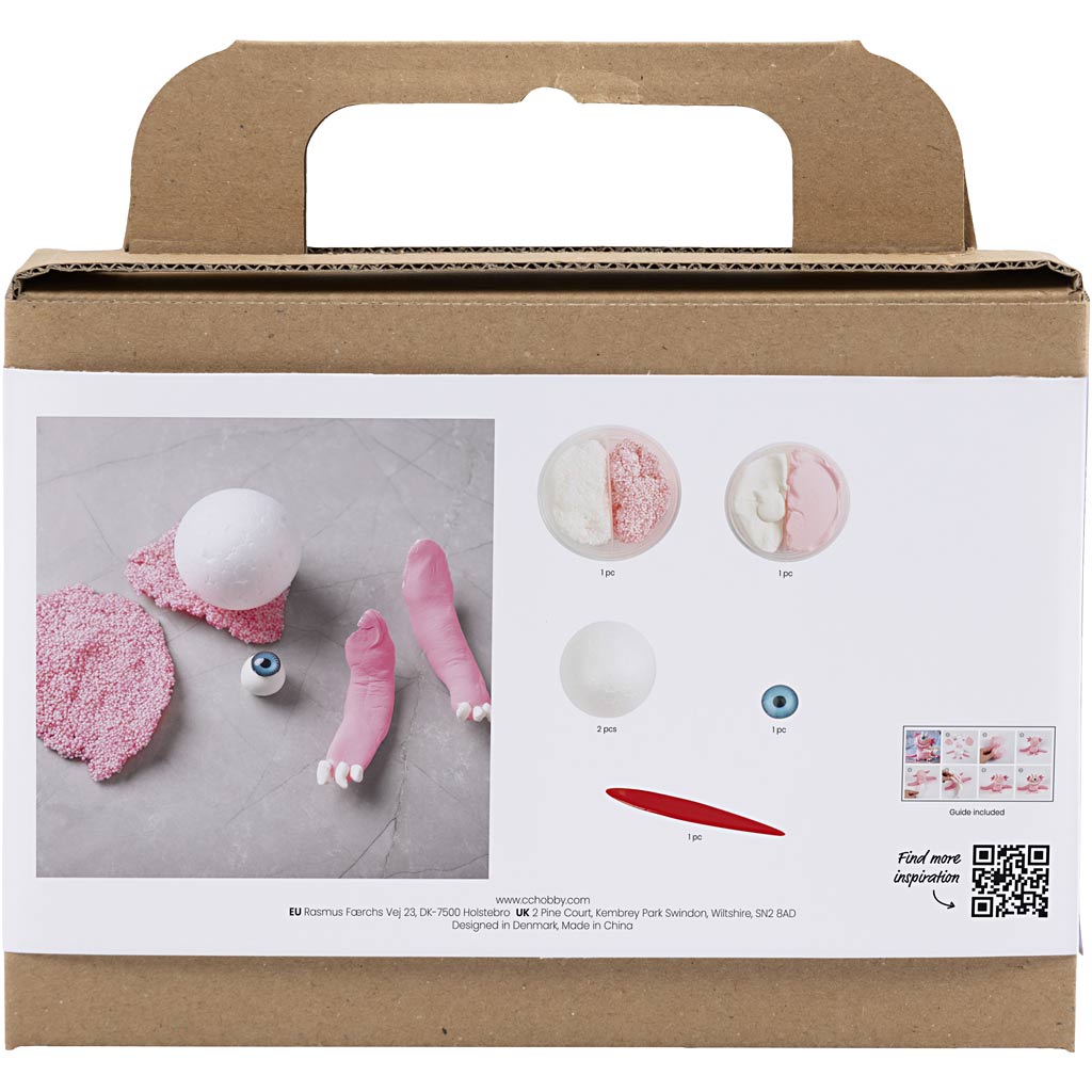 Creativ Company Mini-Hobby-Set Bildhauerei, Monster Sally, hellrosa, 1 Box