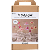 Creativ Company Hobby-Set Krepppapier, Blume, Pastellfarben, 1 Box