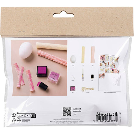 Creativ Company Mini-Hobby-Set Krepppapier, Eier, hellrosa, hellgelb, 1 Box