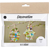 Creativ Company Mini-Hobby-Set Dekoration, Ei und Huhn, Schwarz, Braun, Weiß, verschiedene Farben, 1 Box