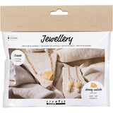 Creativ Company Mini-Hobby-Set Schmuck, Halskette und Ohrringe aus Honigcalcit, 1 Box