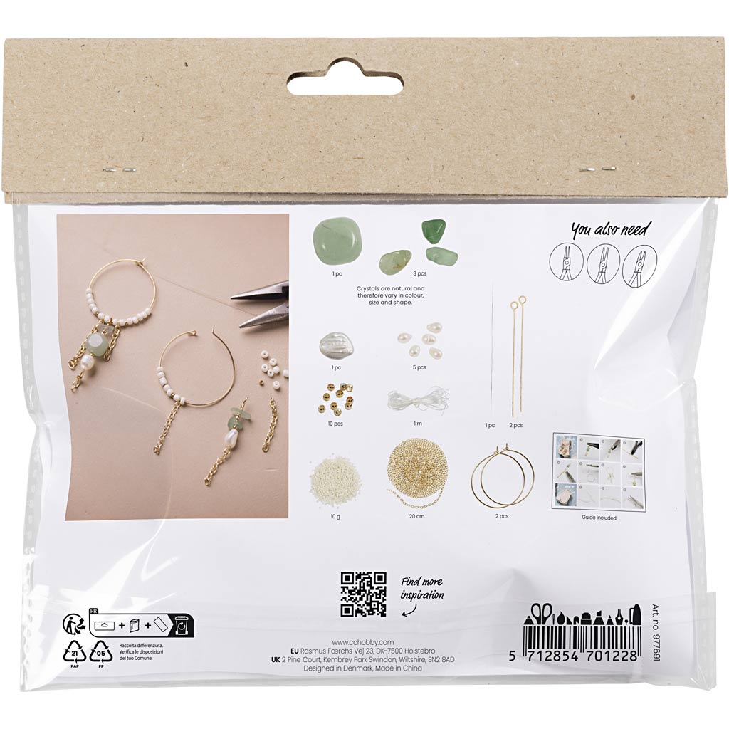 Creativ Company Mini-Hobby-Set Schmuck, Aventurin-Mix-Armband und Ohrringe, 1 Box