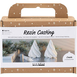 Creativ Company Mini-Hobby-Set, Kunstharzguss, Weihnachtsbäume, weiß, 1 Box
