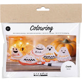 Creativ Company Mini-Hobby-Set zum Ausmalen, Geister, Schwarz, Hellorange, Mittelorange, Weiß, 1 Box