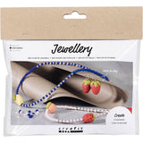 Creativ Company Mini-Hobby-Set Schmuck, Halskette und Ohrringe, Königsblau, 1 Box