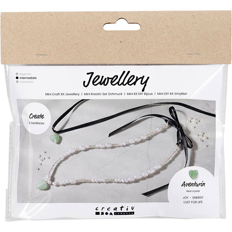 Creativ Company Mini-Hobby-Set Schmuck, Aventurin-Herz, klar, 1 Box