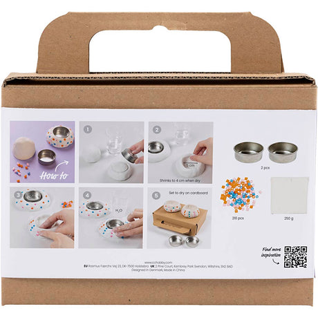 Creativ Company Mini-Hobby-Set Bildhauerei, Kerzenhalter, weiß, 1 Box