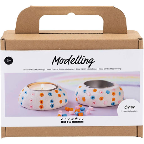 Creativ Company Mini-Hobby-Set Bildhauerei, Kerzenhalter, weiß, 1 Box
