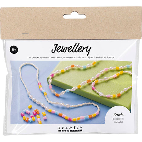 Creativ Company Mini-Hobby-Set Schmuck, Halsketten und Armband, verschiedene Farben, 1 Box