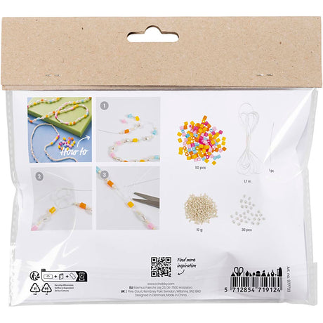 Creativ Company Mini-Hobby-Set Schmuck, Halsketten und Armband, verschiedene Farben, 1 Box