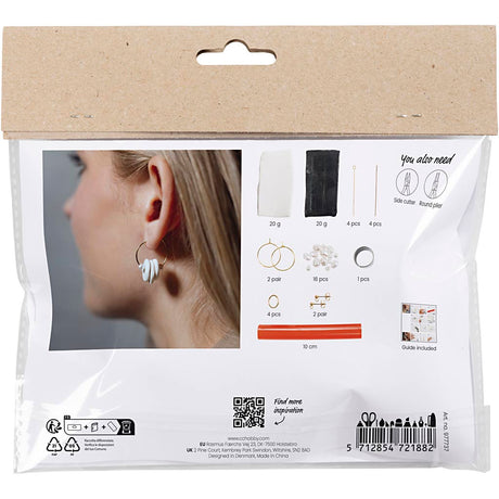 Creativ Company Mini-Hobby-Set Schmuck, Ohrringe, schwarz, weiß, 1 Box