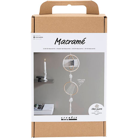 Creativ Company Hobby-Set Makramee, Mobile, Grau, gebrochenes Weiß, 1 Box