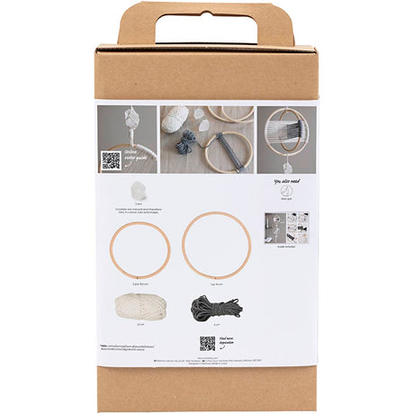 Creativ Company Hobby-Set Makramee, Mobile, Grau, gebrochenes Weiß, 1 Box