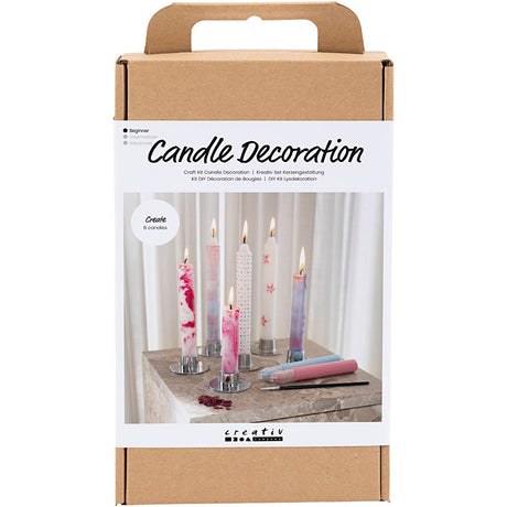 Creativ Company Hobby-Set Kerzen dekorieren, verzierte Spitzkerzen, weiß, 1 Box