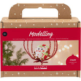 Creativ Company Mini-Hobbyset Bildhauerei, herzförmige Weihnachtsfigur, verschiedene Farben, 1 Box
