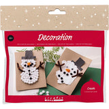 Creativ Company Mini-Hobby-Set Dekoration, Weihnachtskarten mit Schneemännern, Schwarz, Braun, Mittelorange, Weiß, 1 Box
