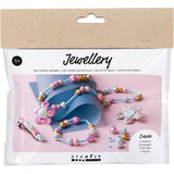 Creativ Company Mini-Hobby-Set, Schmuck, Halskette, Armband, Clips, Brosche, Blau, Hellblau, Pastellrosa, 1 Box