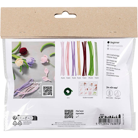 Creativ Company Mini-Hobby-Set Blumen aus Chenilledraht, Tulpen, verschiedene Farben, 1 Box
