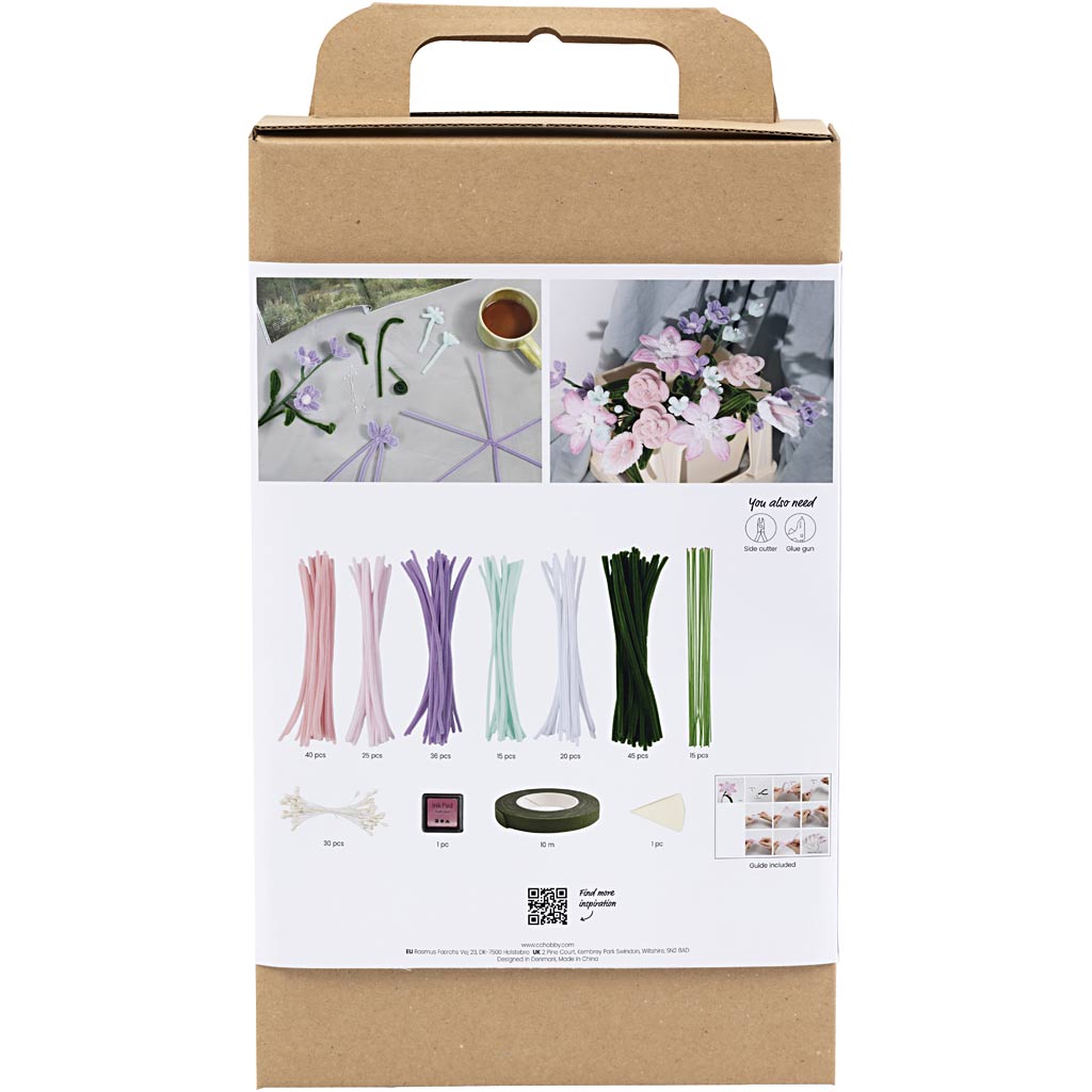 Creativ Company Hobby-Set Blumen aus Chenilledraht in Pastellfarben