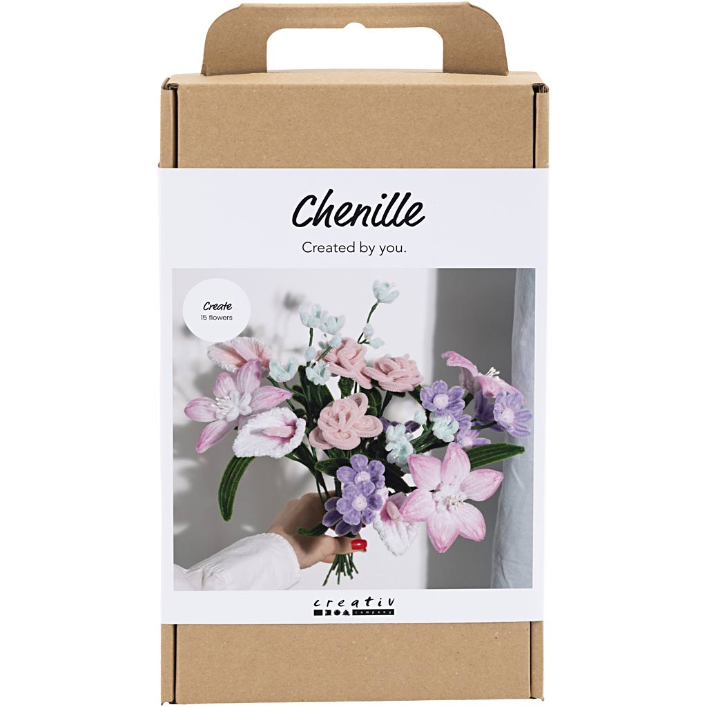 Creativ Company Hobby-Set Blumen aus Chenilledraht in Pastellfarben