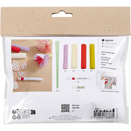Creativ Company Mini-Hobby-Set Krepppapier, Blumen, Pastellfarben, 1 Box