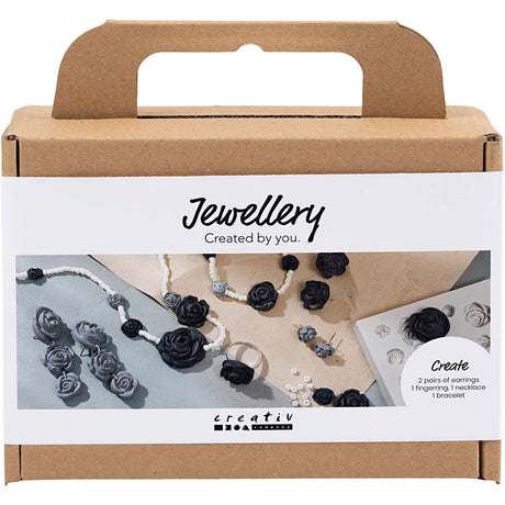 Creativ Company Mini-Hobby-Set Schmuck, Rosen, Schwarz, Schwarz-Weiß, Weiß, 1 Box